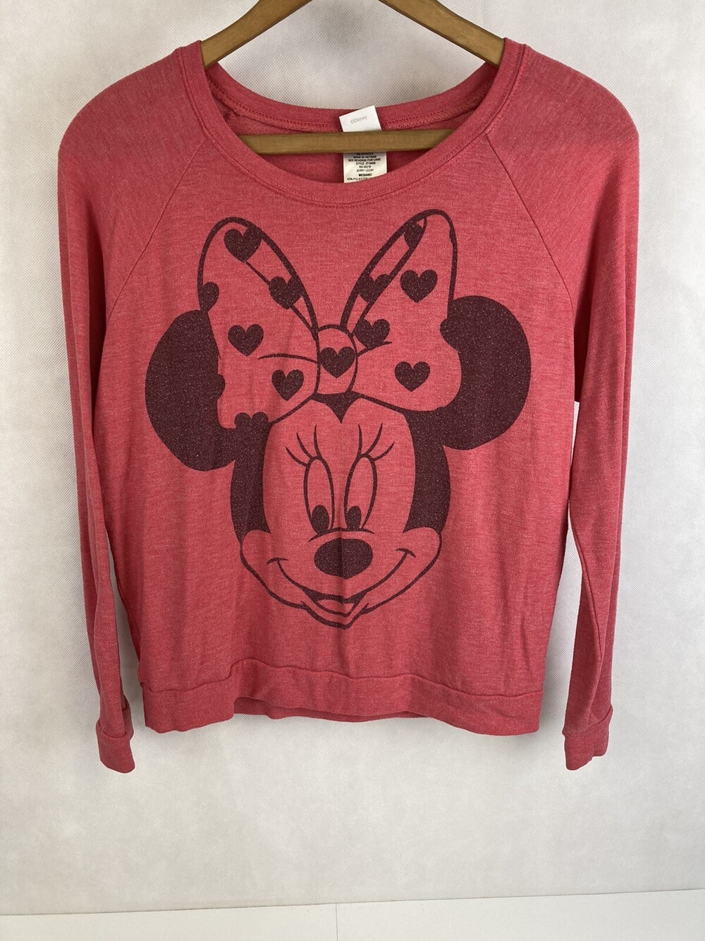 Minnie Mouse Pullover M Jerry Leigh Disney Graphic Classic Retro Long Sleeve Top